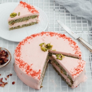 Keto Rose Pistachio Cake