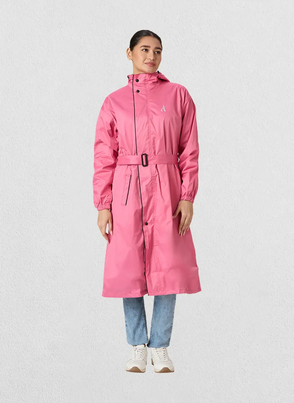 Aashi Rupa Women’s Raincoat – Premium Plain Design with Hood &amp; Belt