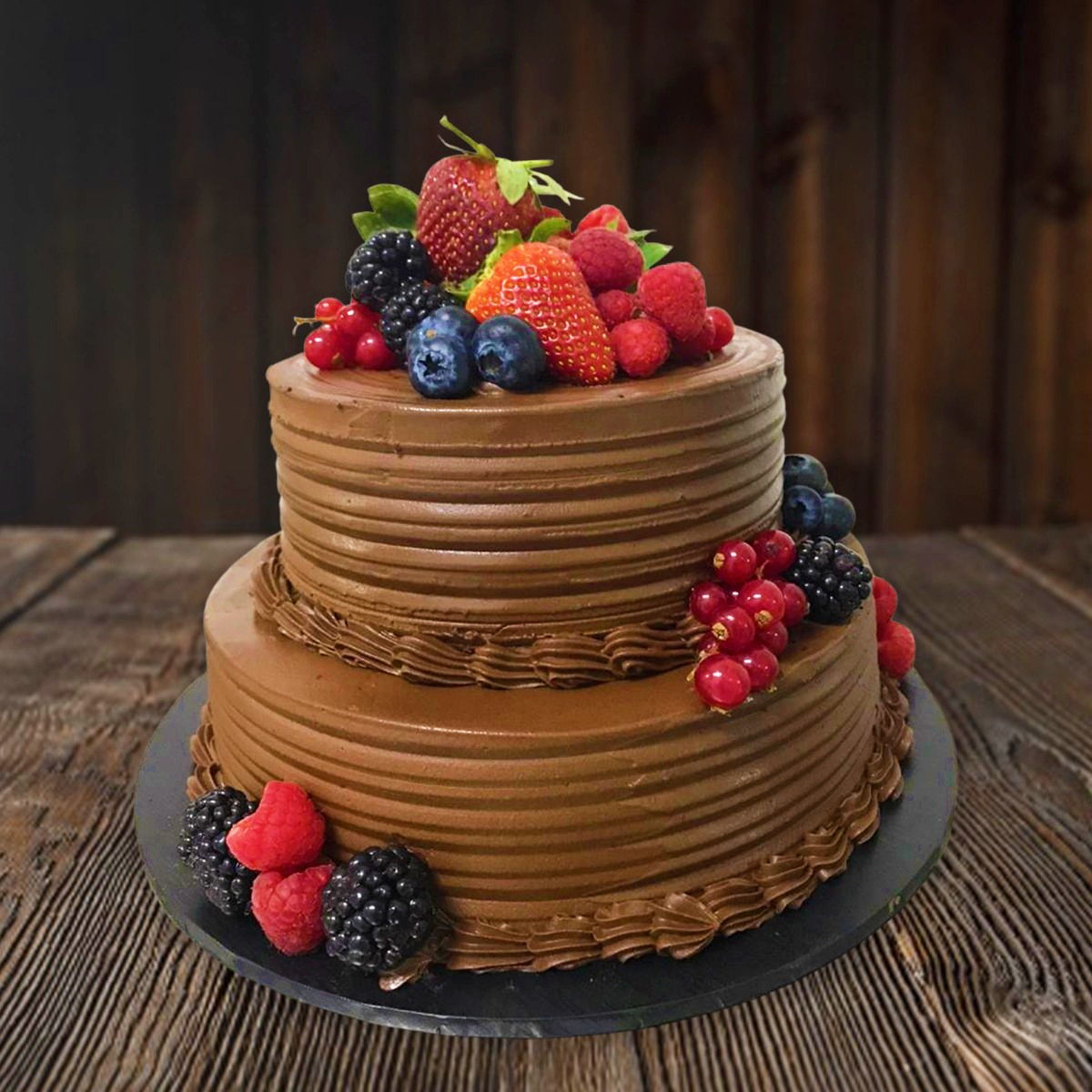 Chocolate Fudge Cake with Fresh Berries Hola Keto Desserts Dubai Abu Dhabi UAE wide