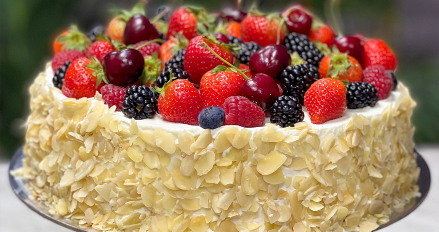 Fruit Fantasy Cake hOLa Keto Desserts Dubai Abu Dhabi Sharjah Ajman Fujairah Al Ain UAE